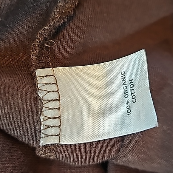 NWOT CASLON ORGANIC COTTON BROWN 3/4 SLEEVE V NECK TOP - Picture 8 of 9